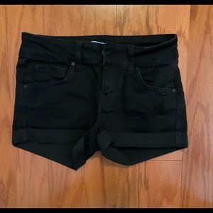 Black jean shorts